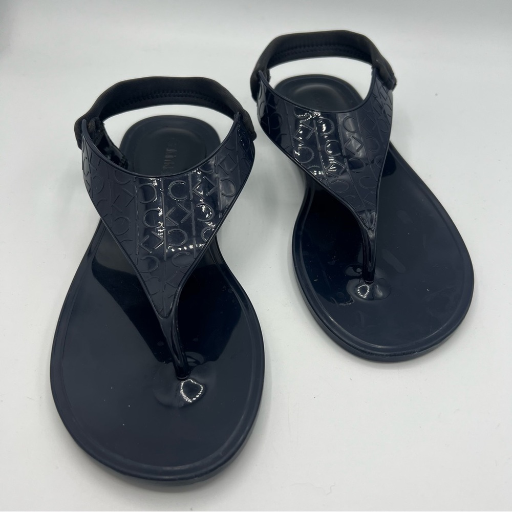Calvin Klein Janny jelly flip flop sandals Size 7 Navy Blue Slingback
